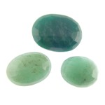 Green Emerald – 16.48 Carats (Ratti-18.21) Panna ~ 3 Pcs Seller Pack